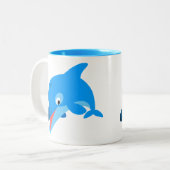 Mug de dauphin de dessin animé sautant mignon (Devant gauche)