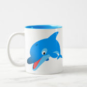 Mug de dauphin de dessin animé sautant mignon (Gauche)