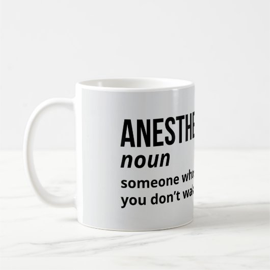 Mug de définition de l'anesthésiste Witty (Gauche)