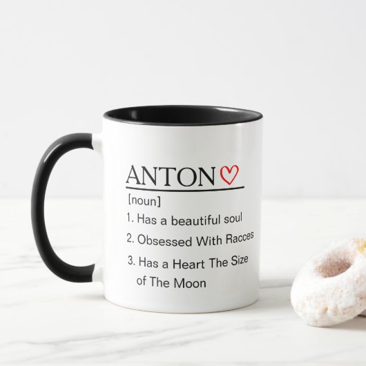 Mug de définition de nom personnalisé, personnalis (Avec donut)