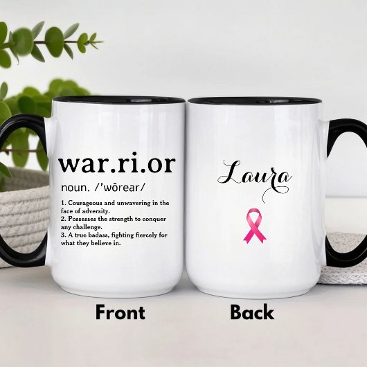 Mug de définition du guerrier du cancer