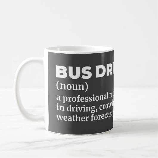 Mug de définition du pilote de bus urbain (Gauche)