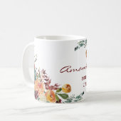 Mug de demoiselle d'honneur floral romantique cool (Devant gauche)
