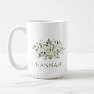 Mug de demoiselle d'honneur personnalisé à fleurs 
