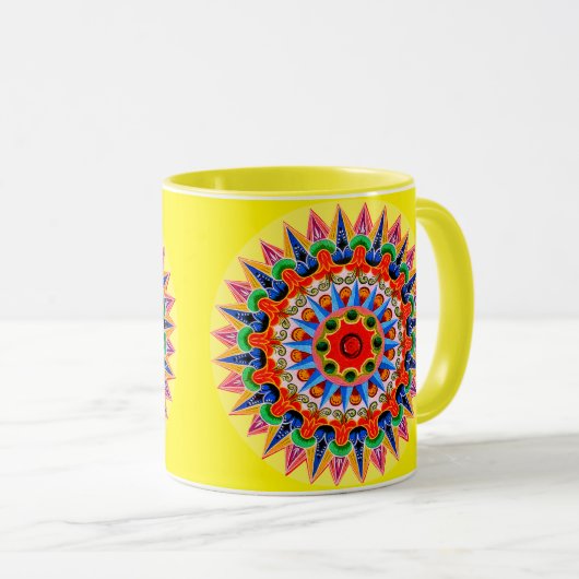Mug de design de folklore coloré (Devant droit)