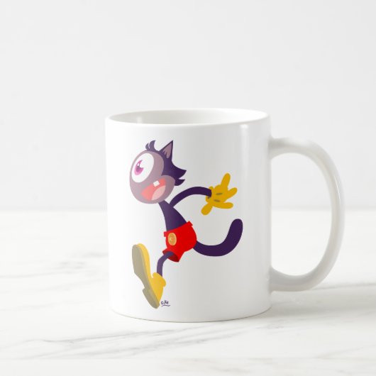 Mug de dessin animé de chat monochrome (Droite)