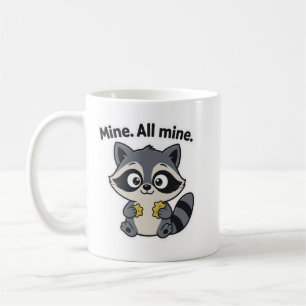 Mug de dessin animé de raton laveur espiègle