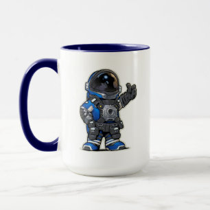 Mug de dessin des ingénieurs spatiaux - Bleu