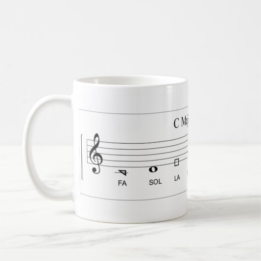 Mug "De fa échelle principale de forme-note de La (Gauche)