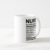 Mug de faits nutritionnels drôles pour infirmière, (Devant droit)