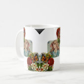 Mug de femme victorienne papillon floral (Devant gauche)