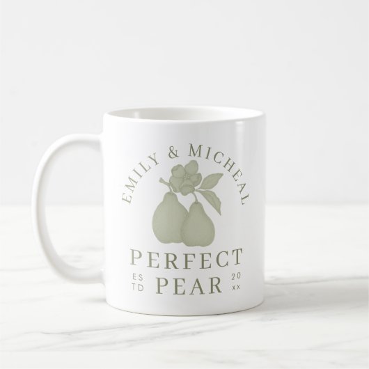 Mug de Fête de Fiançailles Parfait Poire Vert Saug (Gauche)