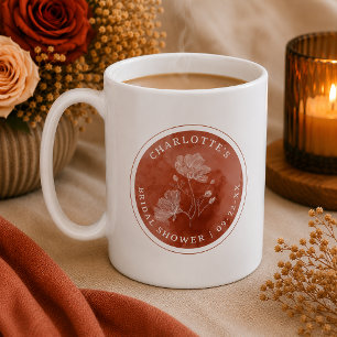 Mug de Fête de Mariage Floral Rouille