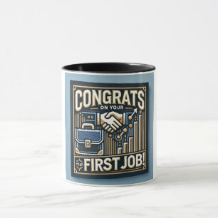 Mug de fête du premier emploi   Mug de succès de c