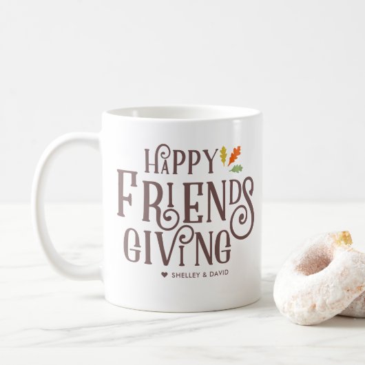 Mug De fête heureux d'automne de Friendsgiving (Avec donut)