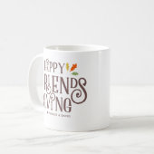Mug De fête heureux d'automne de Friendsgiving (Devant gauche)