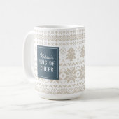 Mug de Fête Knit Bleu et Beige (Devant gauche)