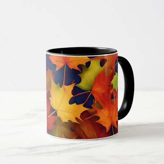 Mug de feuillage de automne rustique (Devant droit)