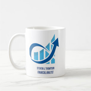 Mug de finance bleu personnalisé