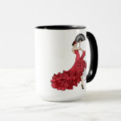 Mug de flamenco monogramme personnalisé (Devant droit)