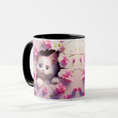 Mug de fleur de chaton de poitrine (Devant gauche)