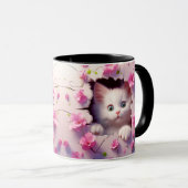 Mug de fleur de chaton de poitrine (Devant droit)