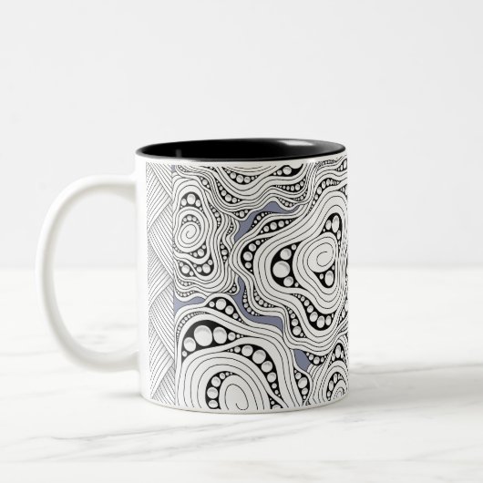 Mug de fleurs Abstraites monochromes (Gauche)