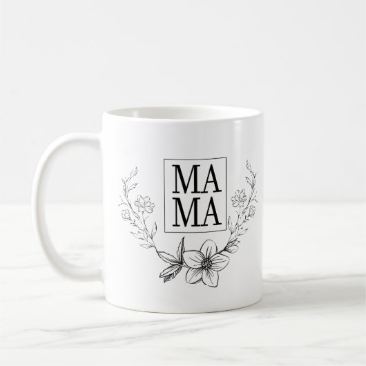 MUG DE FLEURS BLANCHES MAMA (Gauche)