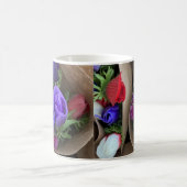 Mug de fleurs blanches mauves bleues (Centre)