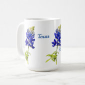 Mug de fleurs de bleuets du Texas (Devant gauche)