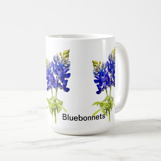 Mug de fleurs de bleuets du Texas (Devant droit)