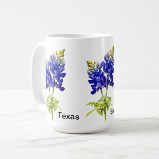 Mug de fleurs de bleuets du Texas (Devant gauche)
