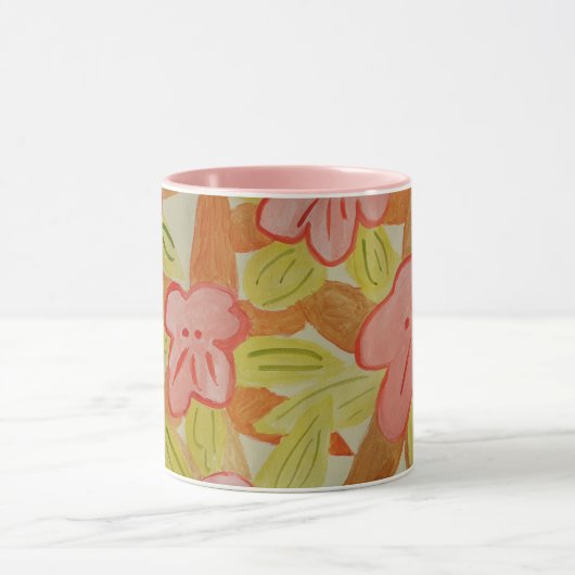 Mug de fleurs de couleur automne (Centre)
