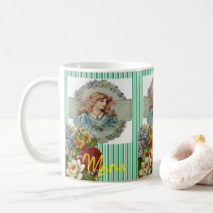 Mug de fleurs de dame victorienne