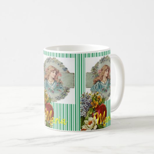 Mug de fleurs de dame victorienne (Devant droit)