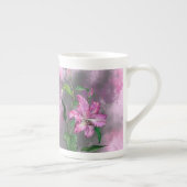 Mug de fleurs de Lys rose pourpre - Peinture (Droite)