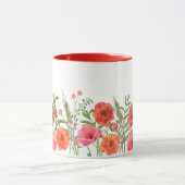 Mug de fleurs de pavot rouge (Centre)