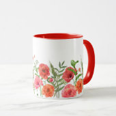 Mug de fleurs de pavot rouge (Devant droit)