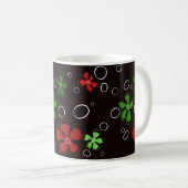 Mug de fleurs funky rouge et vert (Devant droit)