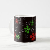 Mug de fleurs funky rouge et vert (Devant gauche)
