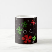 Mug de fleurs funky rouge et vert (Centre)