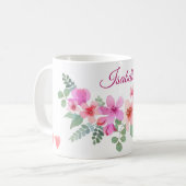 Mug de fleurs roses (Devant gauche)