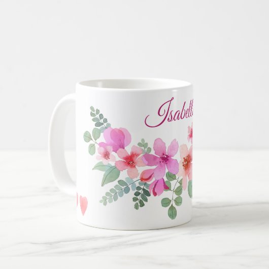 Mug de fleurs roses (Devant gauche)