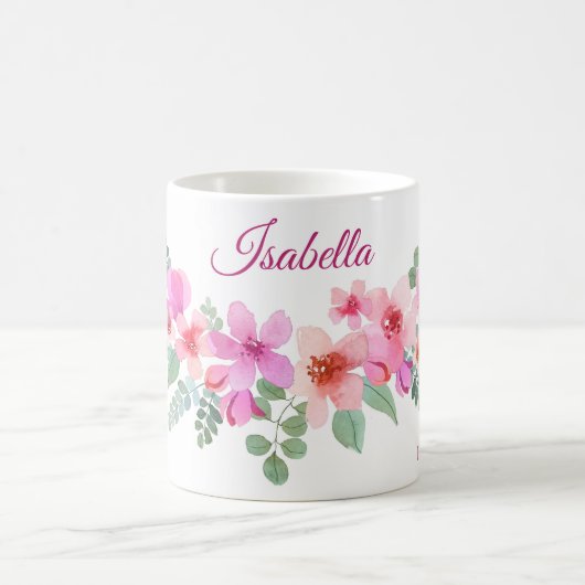 Mug de fleurs roses (Centre)