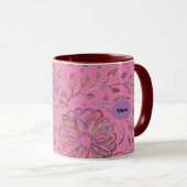 Mug de fleurs roses et croisées (Devant droit)