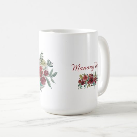 Mug de fleurs rouges (Devant droit)