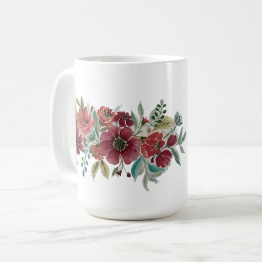 Mug de fleurs rouges (Devant gauche)