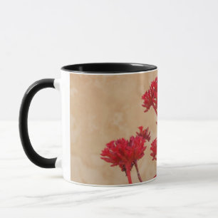 Mug de fleurs rustiques rouges