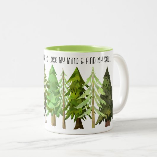 Mug de forêt de pins d'arbre avec un cadeau de dev (Devant droit)