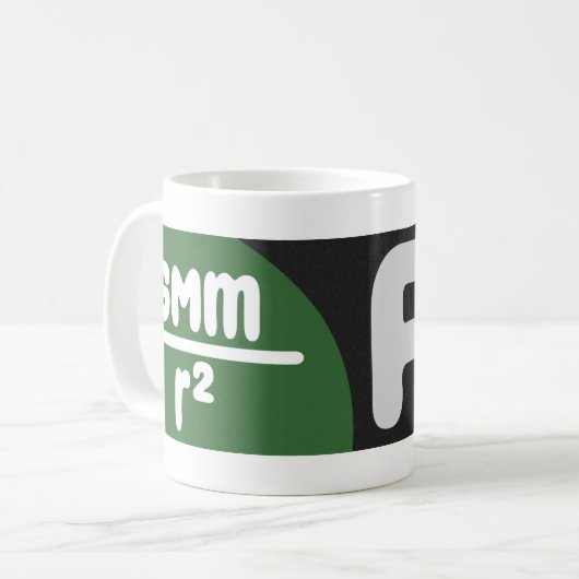 Mug de formule de fusion : unification F=ma et F=G (Devant gauche)